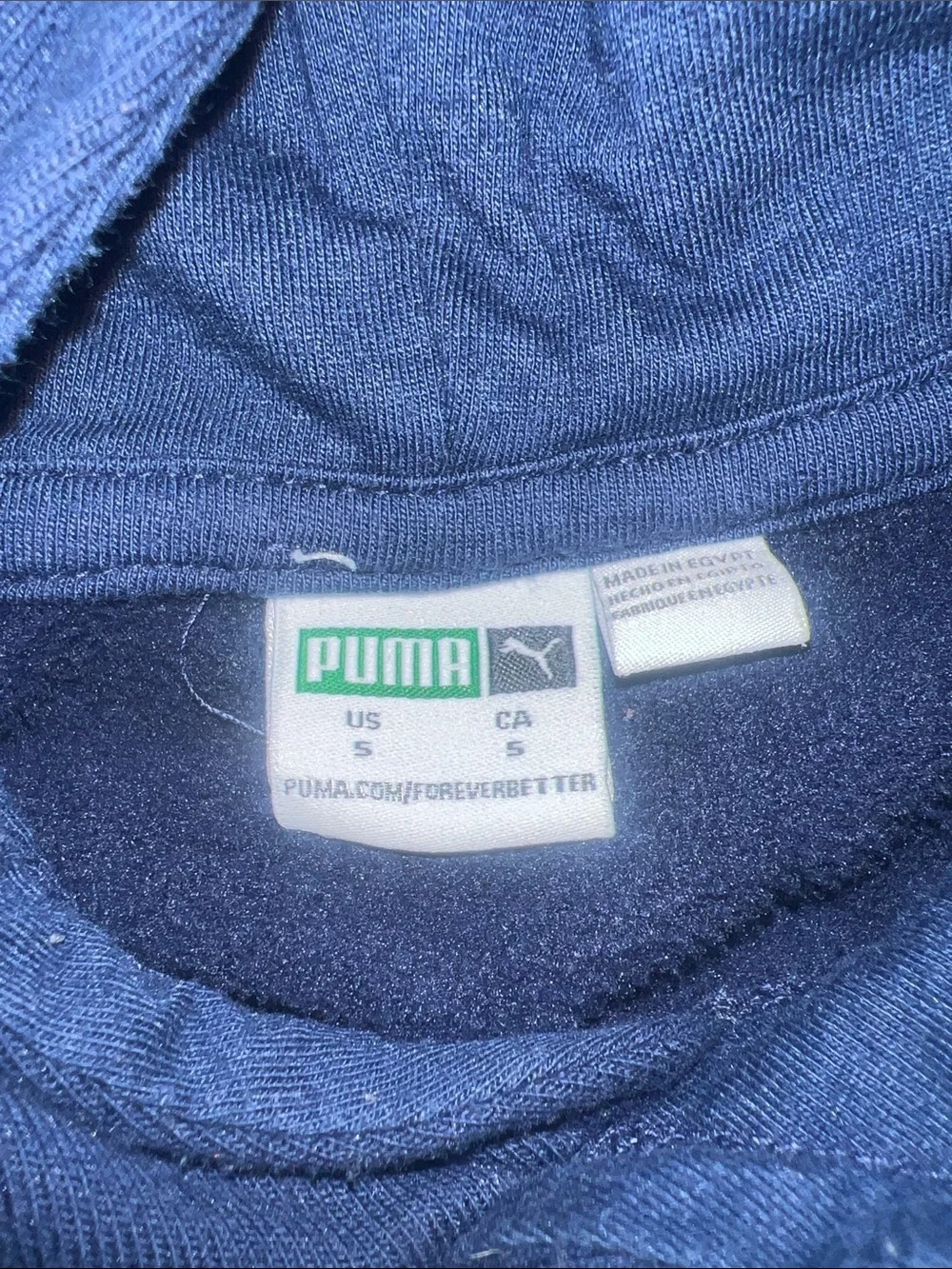 Puma Navy Blue Hoodie with Yellow Logo